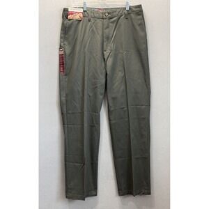 Lee Custom Fit Men's 36x34 Flat Front Relaxed Fit Wrinkle-Resistant‎ Dress Pants